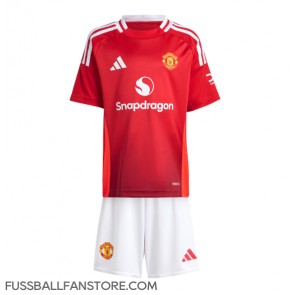 Manchester United Replik Heimtrikot Kinder 2024-25 Kurzarm (+ Kurze Hosen)